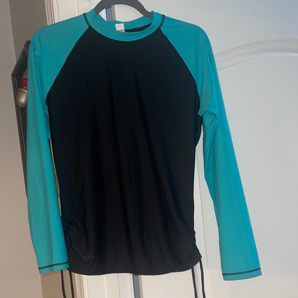 Black and Teal Long Sleeve Shirt
